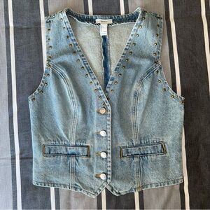 Studded Denim Vest